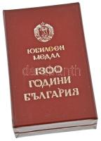Bulgária ~1960. "Bulgária 1300 éves" aranyozott fém kitüntetés eredeti mellszalagon, erede...