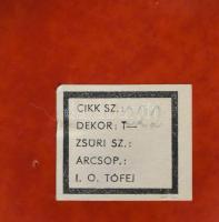 Tófej kerámia ikebana teknős. Kézzel festett, jelzett, hibátlan. 15x15 cm