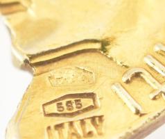 Arany (Au) 14K medál, jelzett, h: 2 cm, nettó: 1,8 g