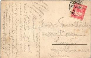 1917 Kolozsvár, Cluj; Mátyás király tér. Özv. Berde Imréné kiadása / square (fa)