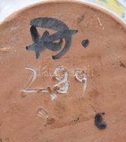 Habán múzeumi másolat mozsár, mázas kerámia, jelzéssel, minimális kopottsággal, m: 13,5 cm