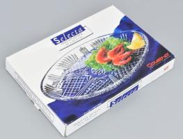 Olasz üveg kínáló, dobozban, hibátlan, 32x22,5 cm