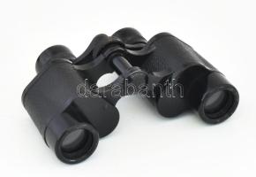 Carl Zeiss Jena Sportur távcső, bőr tokjában, jó állapotban, de az állító nagyon nehezen forog