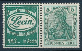 Deutsches Reich 1911 Reklámos összefüggés W 2.4 (Mi EUR 450.-)