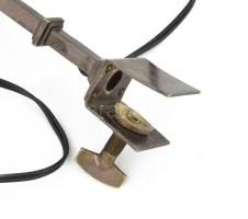 Régi klavír lámpa / képlámpa / kottalámpa. Bronzírozott fém, réz, jó állapotban, 22x32 cm