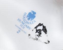 Hollóházi porcelán BM Határőrség plakett. Kézzel festett, jelzett, hibátlan, 16x16 cm