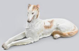 Herendi agár. Kézzel festett, jelzett, hibátlan, h: 29 cm