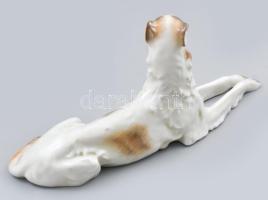 Herendi agár. Kézzel festett, jelzett, hibátlan, h: 29 cm