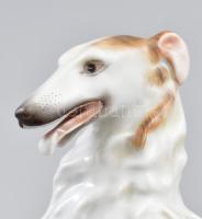 Herendi agár. Kézzel festett, jelzett, hibátlan, h: 29 cm