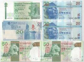 Hongkong 1986-2014. 10$-50$ (6x), közte egyugrású sorszámmal T:AU-F Hongkong 1986-2014. 10 Dollars - 50 Dollars (6x), with close serials C:AU-F