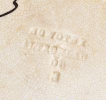 Nowotny Altrohlau manufaktúra: Deák Ferencz falitányér. Cca 19. sz. vége, fajansz, masszába nyomott ...