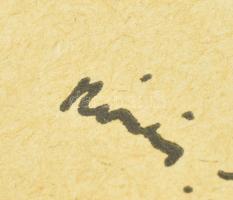 Rippl Rónai József (1861-1927): Ophelia (női akt). Cinkográfia, papír, jelzett a cinkográfián. Dekor...