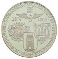 2004. "125 éves a Győr-Sopron-Ebenfurti Vasút Rt." ezüstözött fém emlékérem, eredet GYSEV ...
