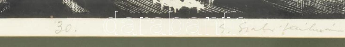 Gáborjáni Szabó Kálmán (1897-1955): Roma, Ponte Nomentano. Fametszet, papír, jelzett. Számozott (30....