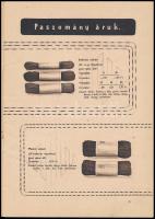 cca 1950 Bk. M. Ruházati Főigazgatóság által kiadott rövidáru árjegyzék, 64p