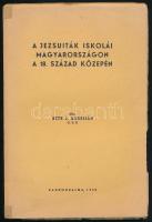 Hets J. Aurelián: A jezsuiták iskolái Magyarországon a 18. század közepén. Pannonhalma-Bp., 1938, Pray Rendtörténetíró Munkaközösség, 91+(3) p. Kiadói papírkötés, kissé sérült, ragaszott gerinccel. + [Dupanloup, Félix Antoine Philibert (1802-1878)]: Doupanloup Bódog: A september 15-diki conventio és a december 8-diki encyclica. Ford.: Füssy Tamás. Pest, 1865, Szent István-Társulat (Emich Gusztáv-ny.), 94+(1) p. Kiadói papírkötés, sérült borítóval, részben kissé sérült lapokkal, ragaszott gerinccel.