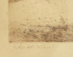 Komjáti-Wanyerka Gyula (1894-1958): Erdei út. Rézkarc, papír, jelzett, 38×29 cm. Üvegezett fakeretbe...