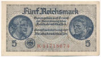 Német Harmadik Birodalom / Német megszállt területek 1940-1945. 5M T:F szép papír German Third Empire / German Occupied Territories 1940-1945. 5 Reichsmark C:F nice paper Krause P#R138