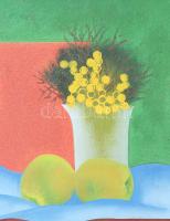 Óvári László (1926-88): Őszi csendélet. Olaj, vászon, jelezve jobbra lent. Hátoldalán Képcsarnok Vál...