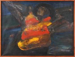 Kéri Imre (1945-): Alvó utcaseprő. Olaj, vászon, jelzett a hátoldalán, fakeretben, 60×80 cm