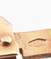 Fehér és sárga arany (Au) 14K buton fülbevalópár gyémánttal, ca 0,24 ct, jelzett, br: 2,6 g