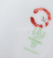 Éneklő. Hollóházi barokk nő porcelán figura, jelzett, kézzel festett, hibátlan, m: 23 cm