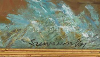Szervánszky Jenő (1906-2005): Tengerpart. Olaj, farost, jelezve jobbra lent, hátoldalán Képcsarnok V...