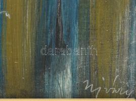 Ujváry Lajos (1925-2006): Erdélyi táj, 1974 körül. Olaj, farost, jelzett. Hátoldalán Képcsarnok Váll...