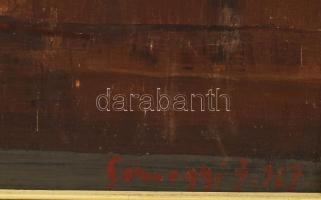 Somogyi János (angyalföldi) (1928-2010): Udvarban, 1967. Olaj, farost, jelzett. Hátoldalán autográf ...