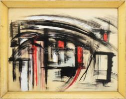 Bartha László (1908-1998): Gesztusok. Vegyes technika, papír, jelezve jobbra lent. Üvegezett fakeretben. 57x75 cm. / mixed technique on paper, signed, framed