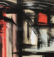 Bartha László (1908-1998): Gesztusok. Vegyes technika, papír, jelezve jobbra lent. Üvegezett fakeret...