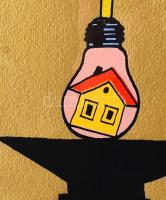 ef Zámbó (efZámbó) István (1950-): Munkanap, 1996. Szitanyomat, papír. Jelzett. Számozott: 42/50. Üv...