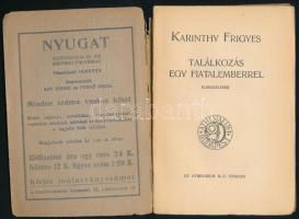 Karinthy Frigyes: Találkozás egy fiatalemberrel. Modern könyvtár 314-315. sz. Bp.,[1913],Athenaeum, ...