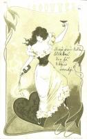 New Year Art Nouveau Litho