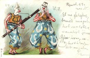 1899 Clowns, circus Litho (EB)