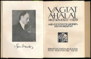 Sipos Domokos: Vágtat a halál. A bevezető életrajzot írta: Szentimrei Jenő. Cluj/Kolozsvár, 1927, Erdélyi Szépmíves Céh, 103+5+VI p.+2 t. Első kiadás. A könyv grafikai kiállítását tervezte és illusztrálta Kós Károly. Kós Károly 2 egészoldalas linómetszetével illusztrált. Kiadói egészvászon-kötés, papír védőborítóval, sérült kartontokban, kissé foltos borítóval, két foltos lappal.