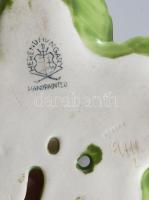 Herendi rózsaág, sárga rózsákkal. Jelzéssel,sérüléssel, h: 16,5 cm