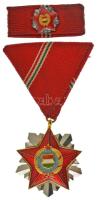 1966. "Szocialista Hazáért Érdemrend" zománcozott bronz kitüntetés mellszalaggal és szalagsávon miniatűrrel, nem hozzávaló dísztokban T:AU NMK 711