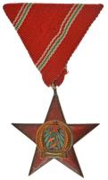 1949. "A Magyar Népköztársasági Érdemérem bronz fokozata" zománcozott bronz kitüntetés mellszalaggal T:XF zománchiba Hungary 1949. "Medal of Merit of the Hungarian Peoples Republic Bronze class" enamelled bronze decoration on ribbon C:XF enamel error NMK 536.