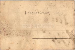 Szombathely, Magyar huszár akrobatikus gátugrása lóval a Lovassági laktanyában. Geltch Vilmos kiadás...