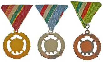 1979. "Fegyverbarátságért Érdemérem" arany, ezüst és bronz fokozata, zománcozott, aranyozo...