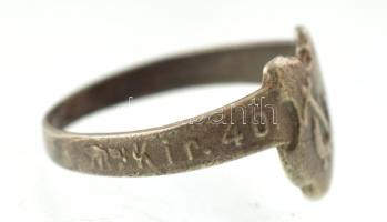 Osztrák-Magyar Monarchia ~1914."M. Kir. 40. H.GY.H.O. 1914/" fém gyűrű (54-es méret)
Aust...