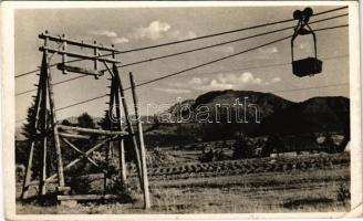 Borsa (Máramarosi Kárpátok), kilátás a Horthy Miklós csúcs felé, sodronykötél-pálya / mountain, industrial ropeway (EK)