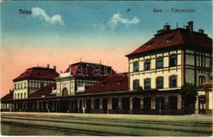 1928 Tövis, Teius; Gara / pályaudvar, vasútállomás / railway station (EK)