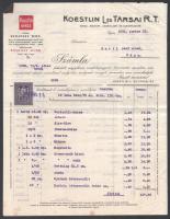 1932 Koestlin L. és Társai Keksz-, Biszkvit- és Csokoládégyár, Győr dekoratív 3 oldalas /52 tételes/ fejléces számla