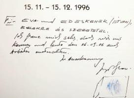 Ingo Glass (1941-2022) szobrászművész 2 db katalógusa, mindkettő DEDIKÁLT Haraszty István (1934-2022...