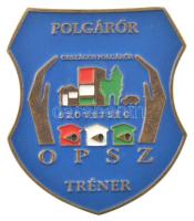 DN "Polgárőr Tréner - OPSZ (Országos Polgárőr Szövetség)" festett bronz jelvény (60x53mm) T:AU