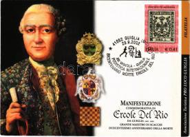 1802-2002 Manifestazione Commemorativa di Ercole del Rio. Da Guiglia Grande Maestro di Scacchi / Sakknagymester / Chess + So. Stpl