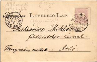 1898 (Vorläufer) Eperjes, Presov; Városháza, Vármegyeháza, Rákóczi ház, Kir. Törvényszék, üzletek. D...