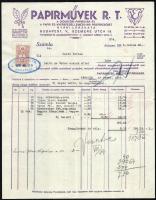 1935 Papírművek R.T. - a Diósgyőri Papírgyár R.T. gyári lerakata fejléces számla